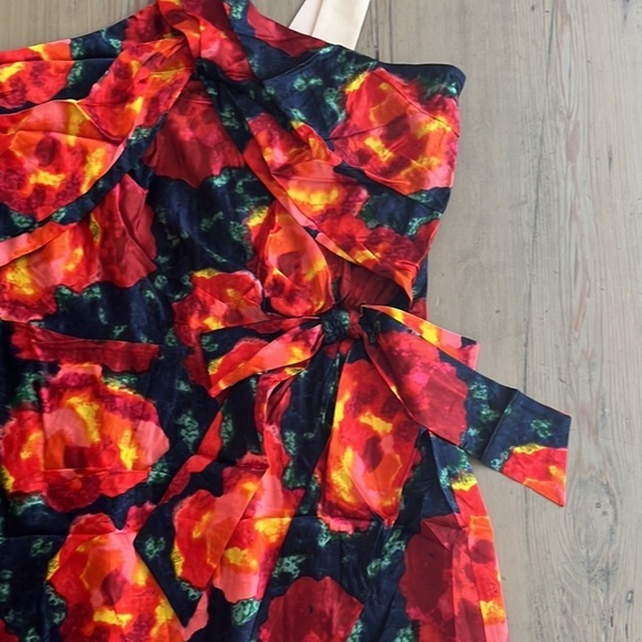 🆕 Cinq á Sept Silk Floral Trini Halter Mini Wrap Dress - Picture 10 of 12